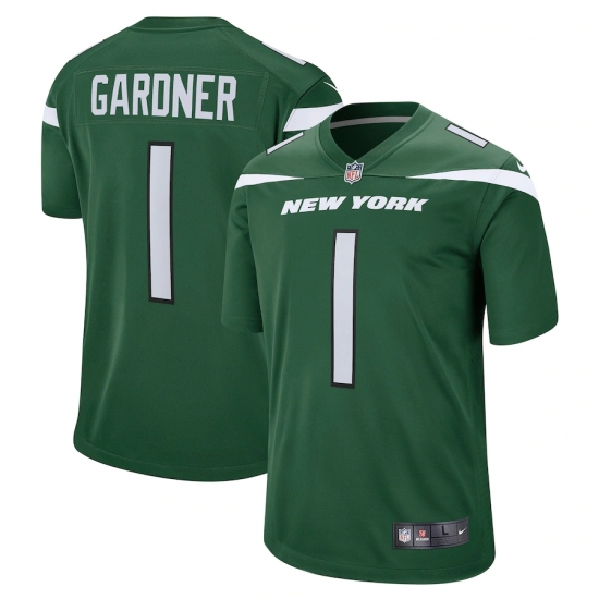 Men's New York Jets #1 Ahmad Sauce Gardner Nike Gotham Green 2022 NFL Draft First Round Pick Limited Jersey - Ujersey