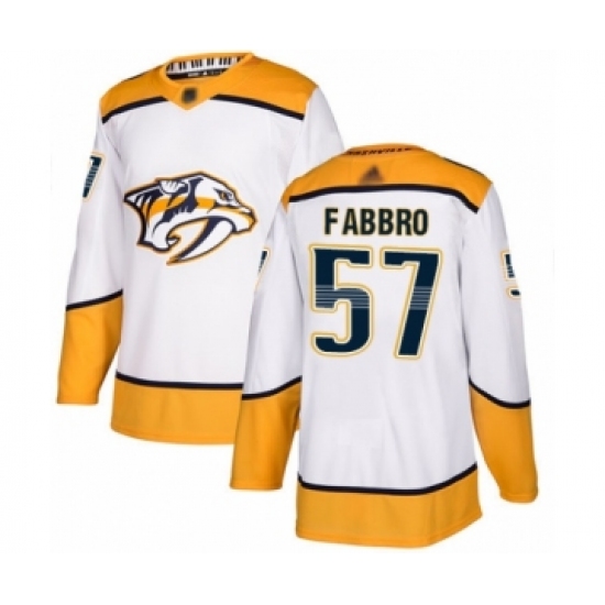 Men's Nashville Predators #57 Dante Fabbro Authentic White Away Hockey Jersey - Ujersey