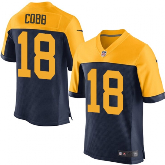 Men's Nike Green Bay Packers #18 Randall Cobb Elite Navy Blue Alternate NFL Jersey - Ujersey