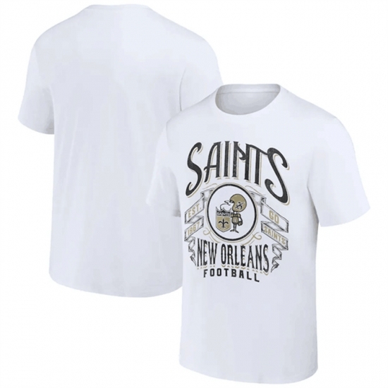 Men's New Orleans Saints White X Darius Rucker Collection Vintage Football T Shirt - Ujersey