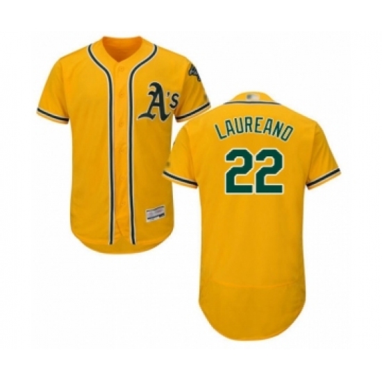 Men's Oakland Athletics #22  Ramon Laureano Gold Alternate Flex Base Authentic Collection Baseball Player Jersey - Ujersey