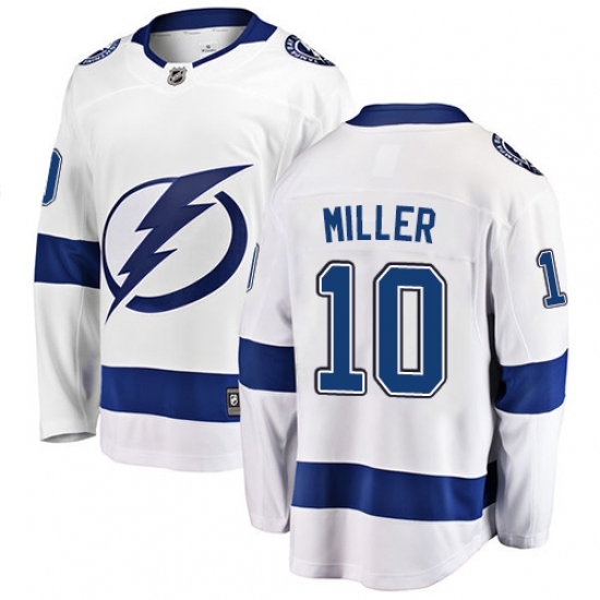 Youth Tampa Bay Lightning #10 J.T. Miller Fanatics Branded White Away Breakaway NHL Jersey - Ujersey