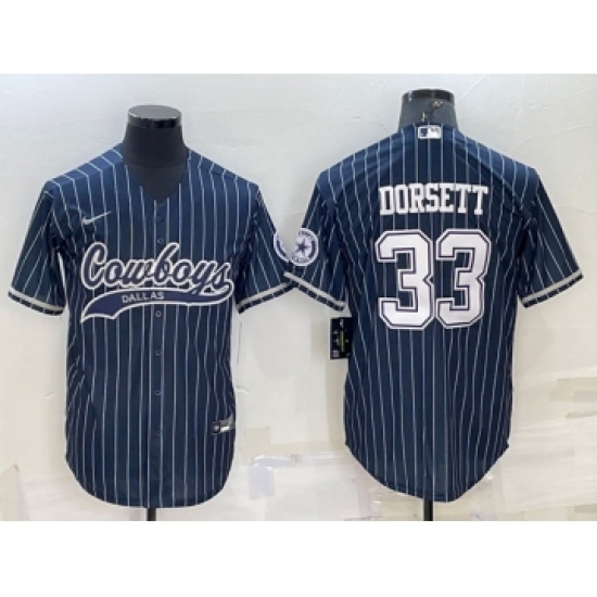 Men's Dallas Cowboys #33 Tony Dorsett Navy With Patch Cool Base Stitched Baseball Jersey - Ujersey