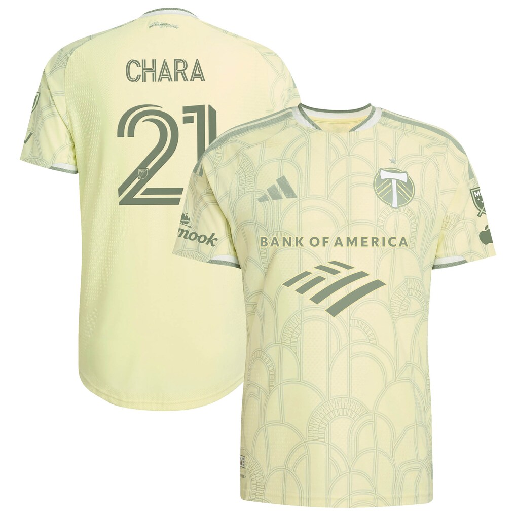 Men's Portland Timbers Diego Chara adidas Yellow 2026 Civic Stadium Kit On-Field Authentic Patch Jersey - Ujersey