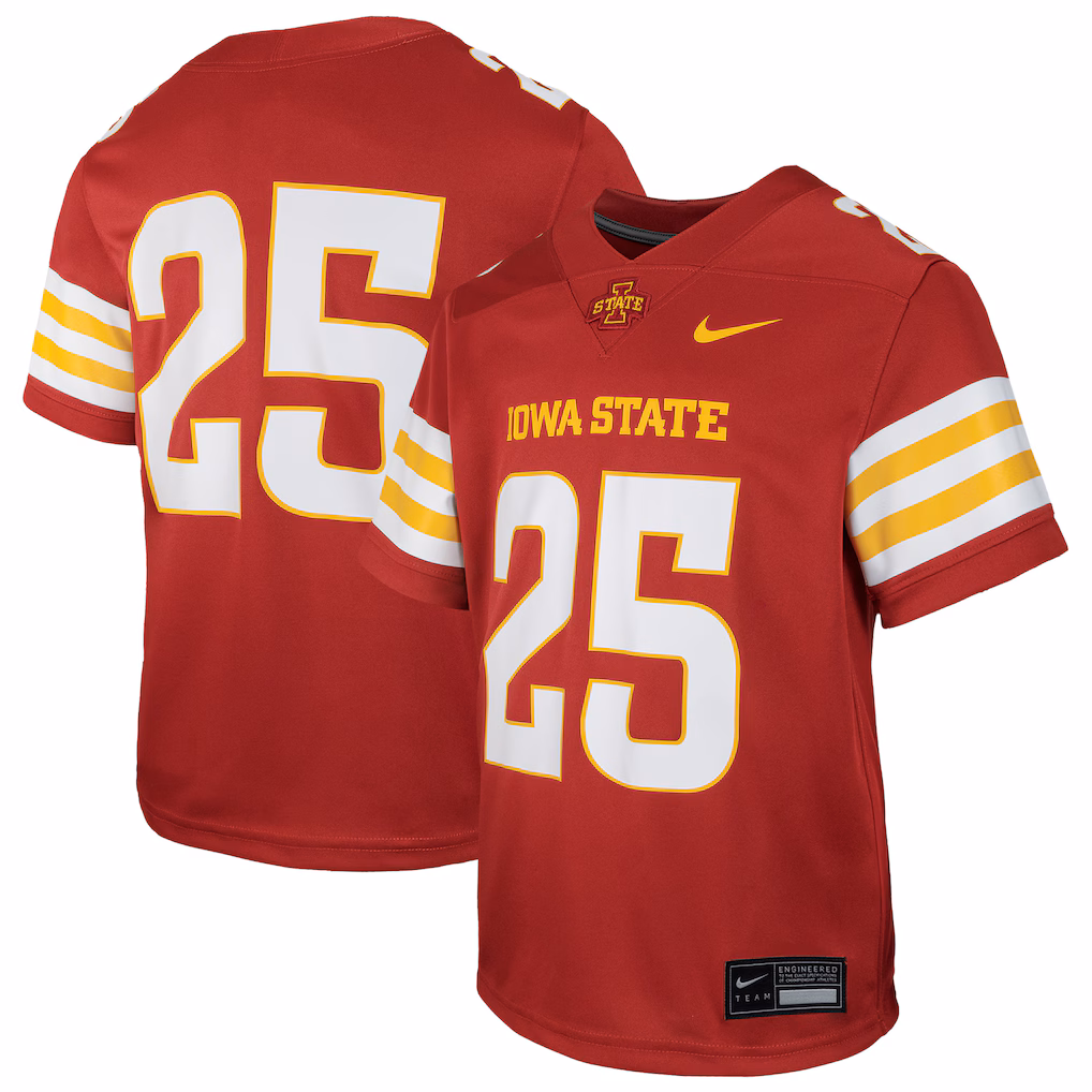 Youth Nike #25 Cardinal Iowa State Cyclones Untouchable Replica Game Jersey - Ujersey Shop
