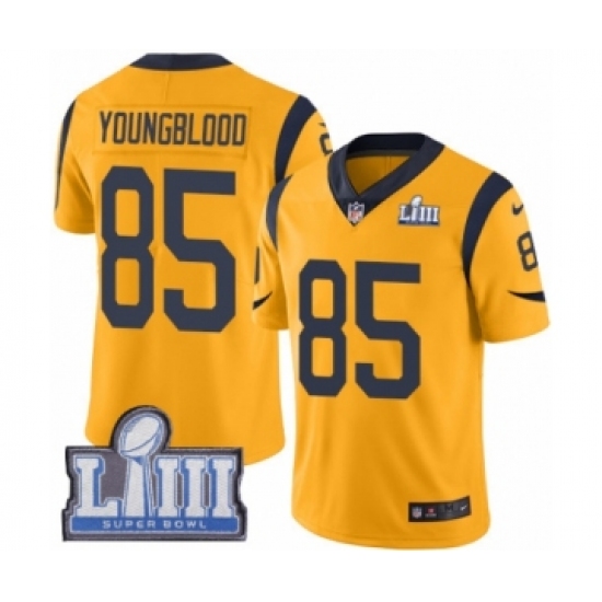 Men's Nike Los Angeles Rams #85 Jack Youngblood Limited Gold Rush Vapor Untouchable Super Bowl LIII Bound NFL Jersey - Ujersey