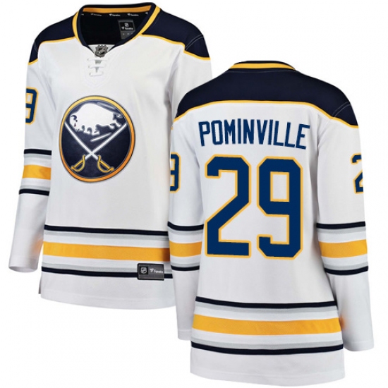Women's Buffalo Sabres #29 Jason Pominville Fanatics Branded White Away Breakaway NHL Jersey - Ujersey