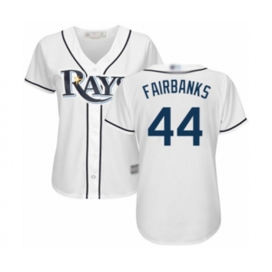 Women's Tampa Bay Rays #44 Peter Fairbanks Authentic White Home Cool Base Baseball Player Jersey