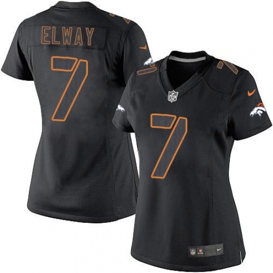 Women's Nike Denver Broncos #7 John Elway Limited Black Impact NFL Jersey - Ujersey