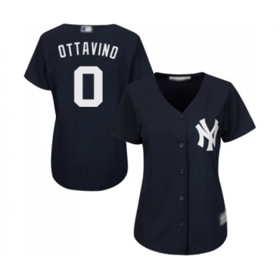Women's New York Yankees #0 Adam Ottavino Authentic Navy Blue Alternate Baseball Jersey - Ujersey