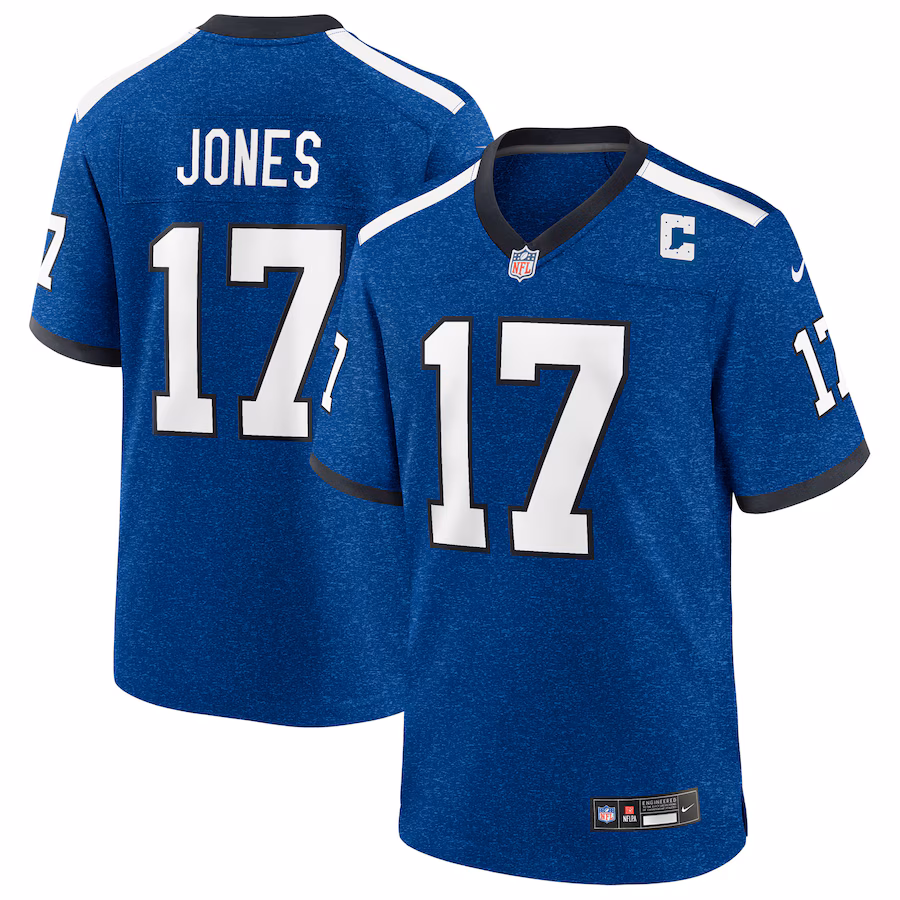 Men's Indianapolis Colts Daniel Jones Nike Heather Royal Alternate 2 Indiana Nights Game Jersey - Ujersey