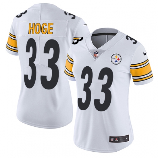 Women's Nike Pittsburgh Steelers #33 Merril Hoge White Vapor Untouchable Limited Player NFL Jersey - Ujersey