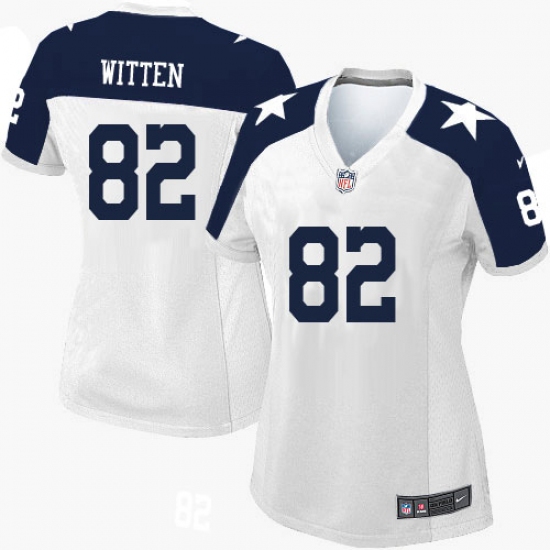 Women's Nike Dallas Cowboys #82 Jason Witten Limited White Throwback Alternate NFL Jersey - Ujersey