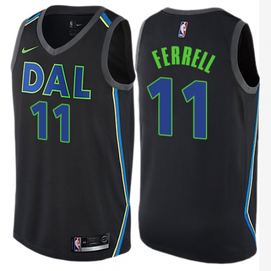 Men's Nike Dallas Mavericks #11 Yogi Ferrell Authentic Black NBA Jersey - City Edition - Ujersey