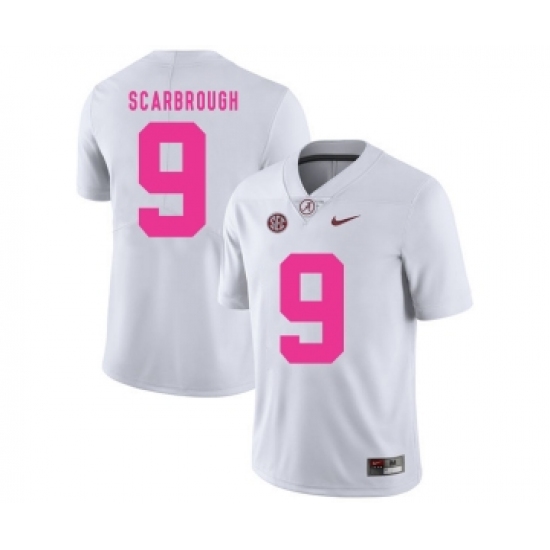 Alabama Crimson Tide 9 Bo Scarbrough White 2018 Breast Cancer Awareness College Football Jersey - Ujersey