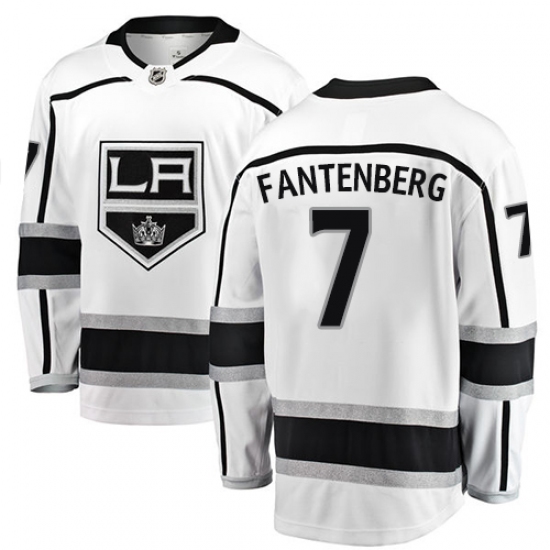 Men's Los Angeles Kings #7 Oscar Fantenberg Authentic White Away Fanatics Branded Breakaway NHL Jersey - Ujersey