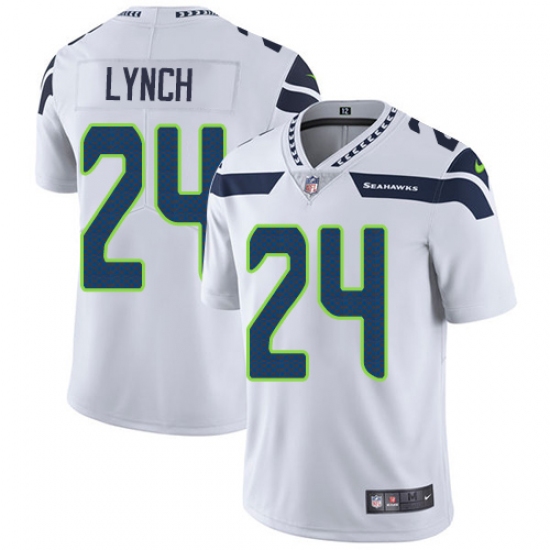 Youth Nike Seattle Seahawks #24 Marshawn Lynch Elite White NFL Jersey - Ujersey