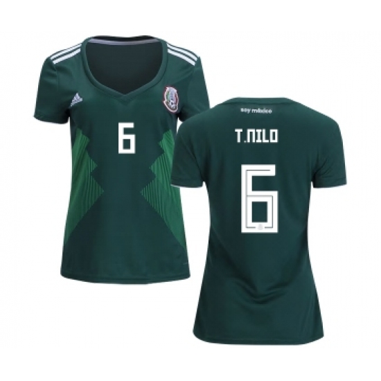 Women's Mexico #6 T.Nilo Home Soccer Country Jersey