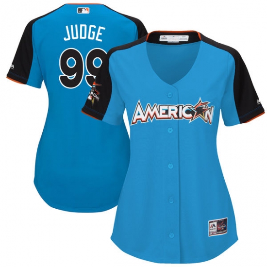 Women's Majestic New York Yankees #99 Aaron Judge Authentic Blue American League 2017 MLB All-Star MLB Jersey - Ujersey