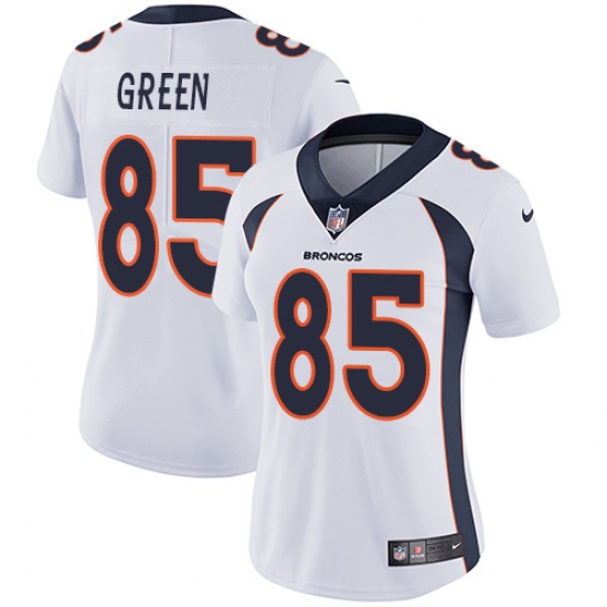 Women's Nike Denver Broncos #85 Virgil Green White Vapor Untouchable Limited Player NFL Jersey - Ujersey