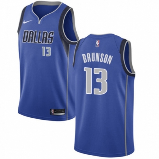 Women's Nike Dallas Mavericks #13 Jalen Brunson Swingman Navy Blue NBA Jersey Statement Edition - Ujersey