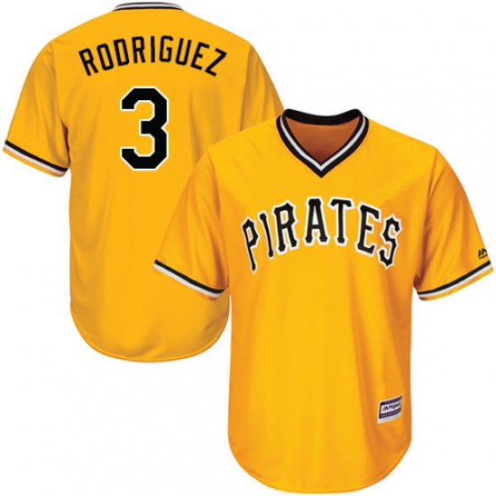 Men's Majestic Pittsburgh Pirates #3 Sean Rodriguez Replica Gold Alternate Cool Base MLB Jersey - Ujersey