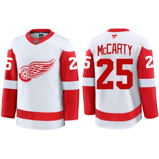 Men's Detroit Red Wings #25 Darren McCarty White 2024 Road Stitched Hockey Jersey - Ujersey