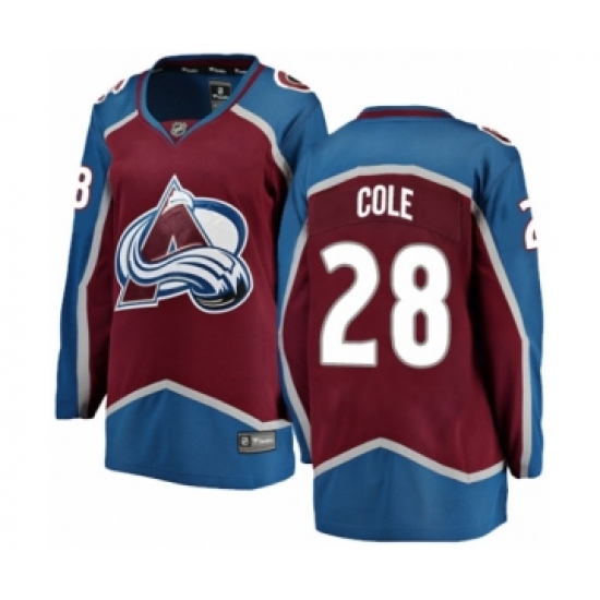 Women's Colorado Avalanche #28 Ian Cole Authentic Maroon Home Fanatics Branded Breakaway NHL Jersey - Ujersey