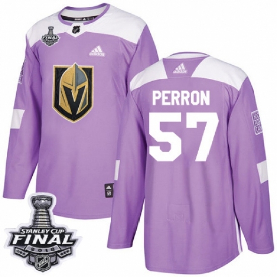 Youth Adidas Vegas Golden Knights #57 David Perron Authentic Purple Fights Cancer Practice 2018 Stanley Cup Final NHL Jersey - Ujersey