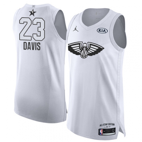 Men's Nike Jordan New Orleans Pelicans #23 Anthony Davis Authentic White 2018 All-Star Game NBA Jersey - Ujersey