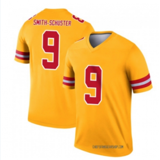 Men's  Kansas City Chiefs #9 JuJu SmithSchuster Gold Inverted Jersey - Ujersey
