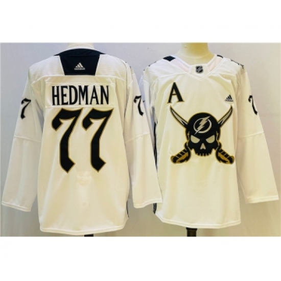 Men's Tampa Bay Lightning #77 Pat Maroon White Stitched Jersey - Ujersey