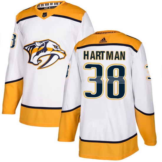 Youth Adidas Nashville Predators #38 Ryan Hartman Authentic White Away NHL Jersey - Ujersey