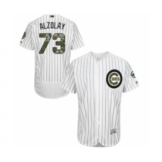 Men's Chicago Cubs #73 Adbert Alzolay Authentic White 2016 Memorial Day Fashion Flex Base Baseball Player Jersey - Ujersey
