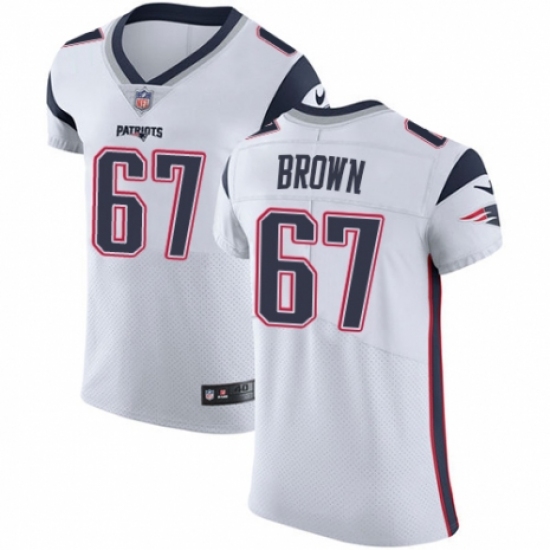 Men's Nike New England Patriots #67 Trent Brown White Vapor Untouchable Elite Player NFL Jersey - Ujersey
