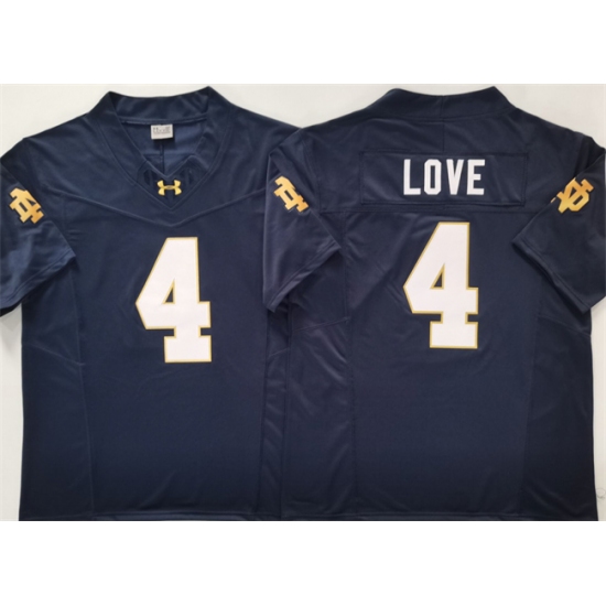 Men's Notre Dame Fighting Irish #4 Jeremiyah Love Navy 2024 F.U.S.E. Limited Stitched Jersey - Ujersey