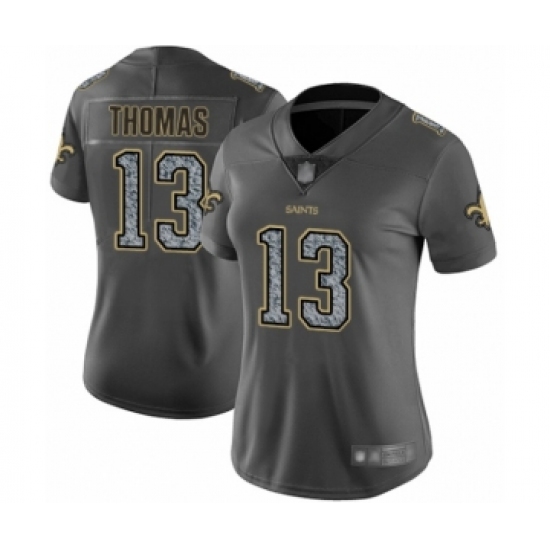 Women's New Orleans Saints #13 Michael Thomas Limited Gray Static Fashion Football Jersey - Ujersey