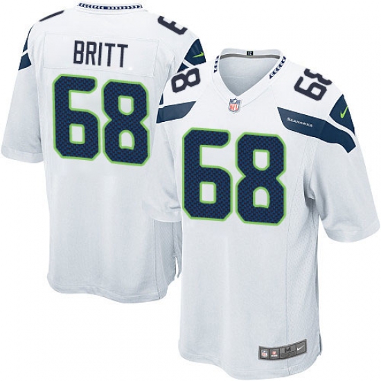 Men's Nike Seattle Seahawks #68 Justin Britt Game White NFL Jersey - Ujersey