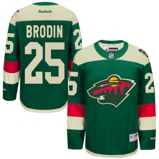 Men's Reebok Minnesota Wild #25 Jonas Brodin Premier Green 2016 Stadium Series NHL Jersey - Ujersey