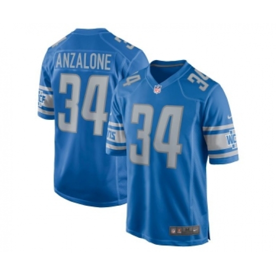 Men's Nike Detroit Lions #34 Alex Anzalone Blue Game Jersey - Ujersey