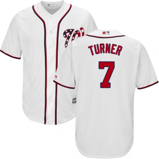 Youth Majestic Washington Nationals #7 Trea Turner Authentic White Home Cool Base MLB Jersey - Ujersey
