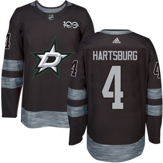 Men's Adidas Dallas Stars #4 Craig Hartsburg Authentic Black 1917-2017 100th Anniversary NHL Jersey - Ujersey