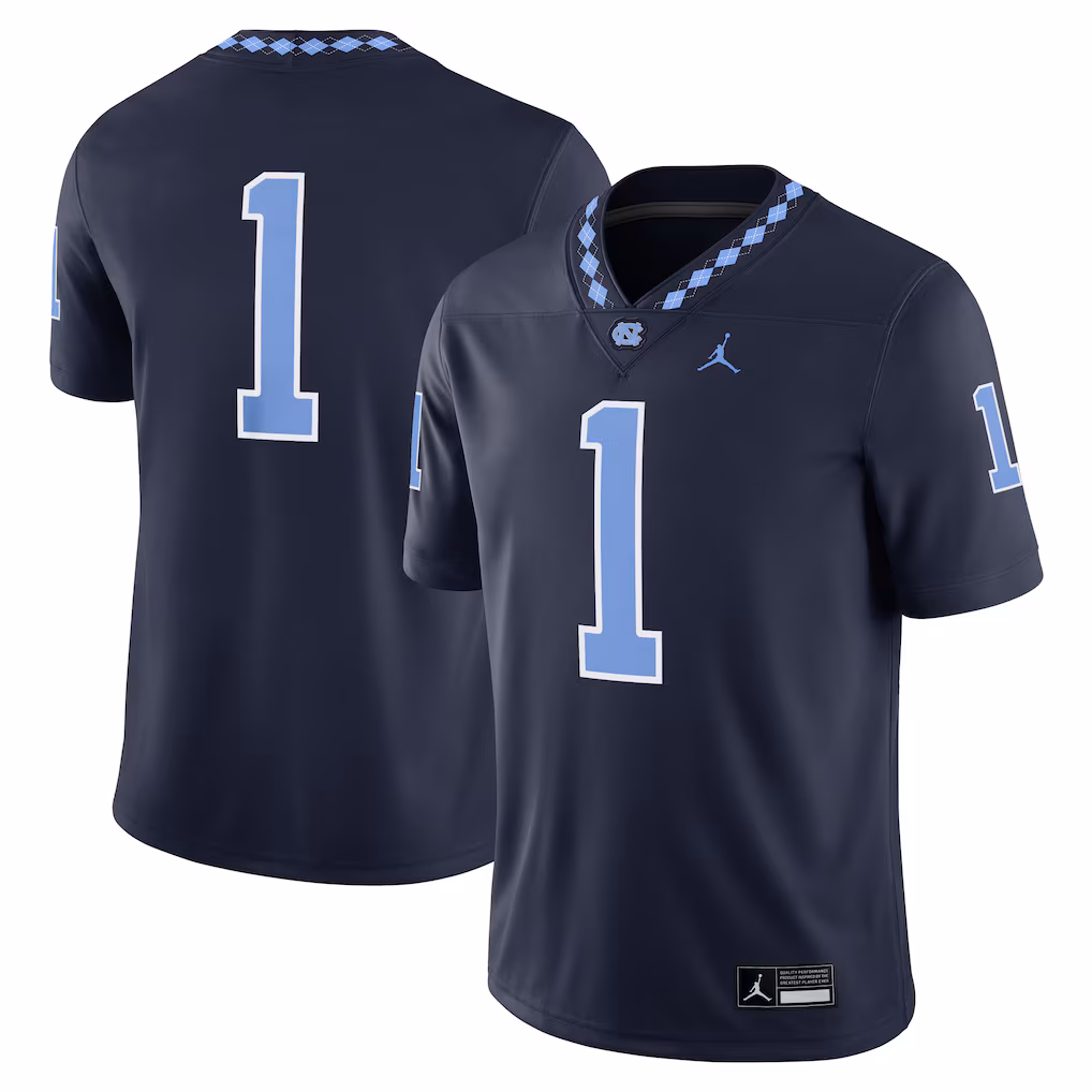 Men's Jordan Brand #1 Navy North Carolina Tar Heels Alternate Game Jersey