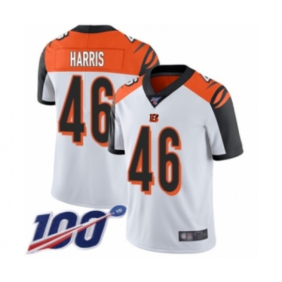 Men's Cincinnati Bengals #46 Clark Harris White Vapor Untouchable Limited Player 100th Season Football Jersey - Ujersey