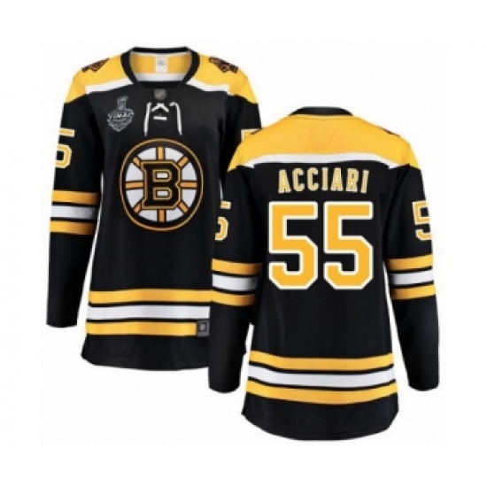 Women's Boston Bruins #55 Noel Acciari Authentic Black Home Fanatics Branded Breakaway 2019 Stanley Cup Final Bound Hockey Jersey - Ujersey