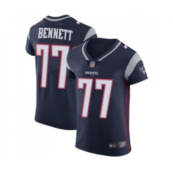 Men's New England Patriots #77 Michael Bennett Navy Blue Team Color Vapor Untouchable Elite Player Football Jersey - Ujersey