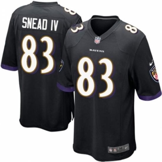 Men's Nike Baltimore Ravens #83 Willie Snead IV Game Black Alternate NFL Jersey
