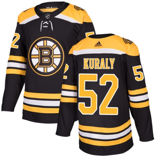 Men's Adidas Boston Bruins #52 Sean Kuraly Authentic Black Home NHL Jersey - Ujersey