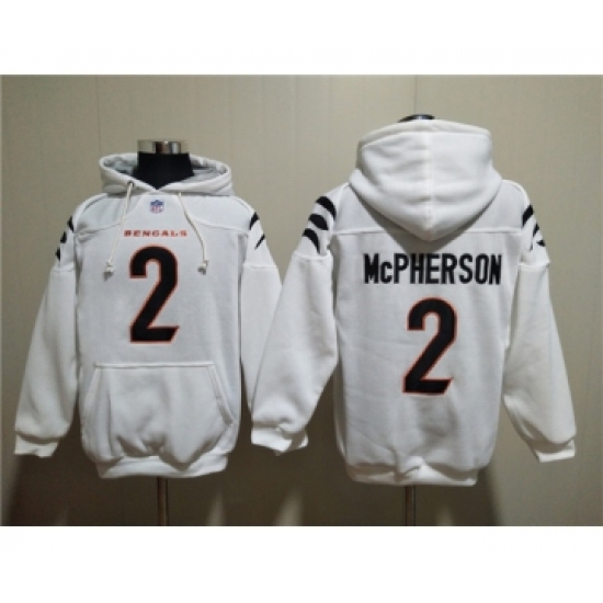 Men's Cincinnati Bengals #2 Evan McPherson White Pullover Hoodie - Ujersey
