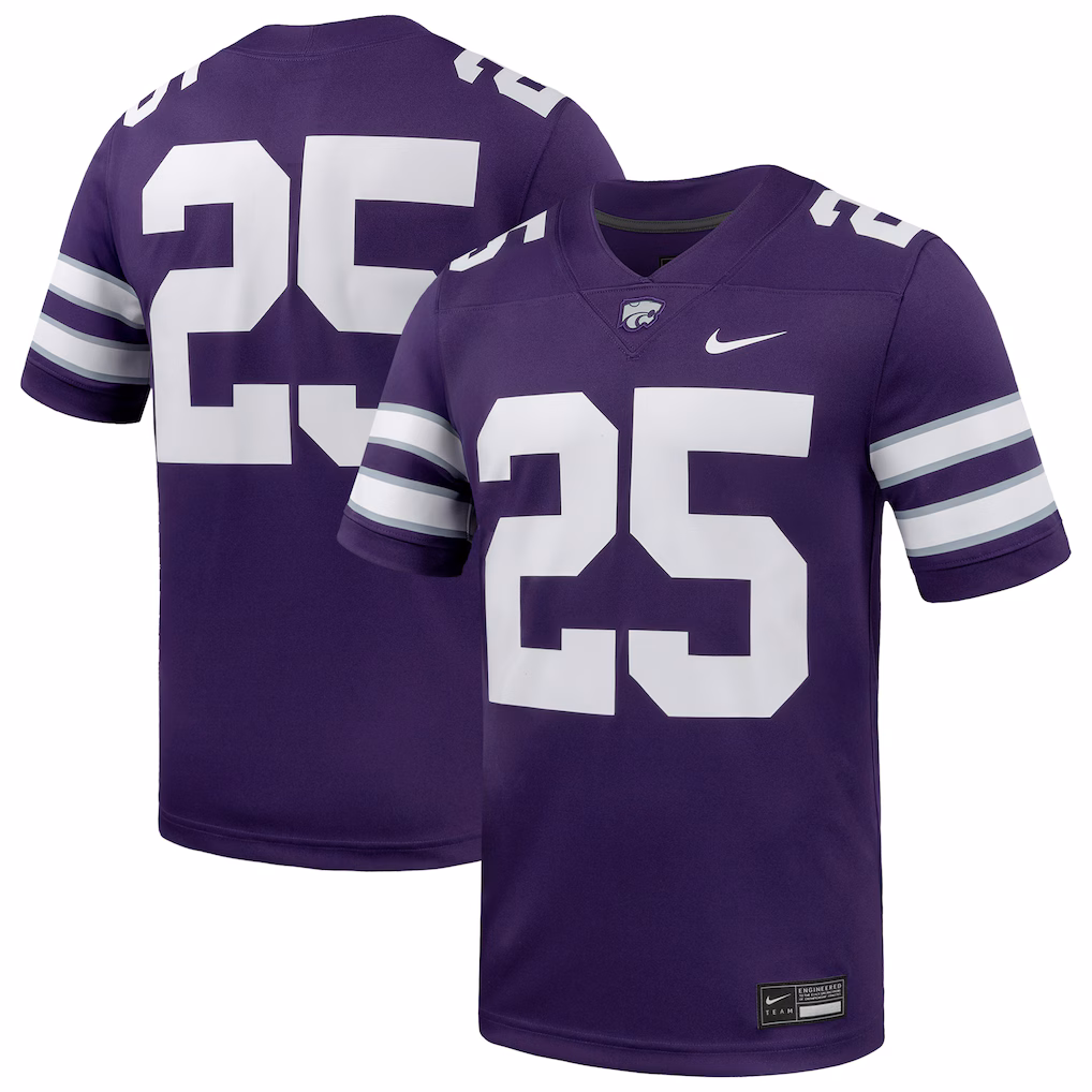 Men's Nike #25 Purple Kansas State Wildcats Game Football Jersey - Ujersey NHL
